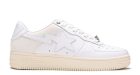 A Bathing Ape Bape Sta Low Suede Heel White