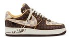 LV Nike Air Force 1 Low Monogram Brown Damier Azur